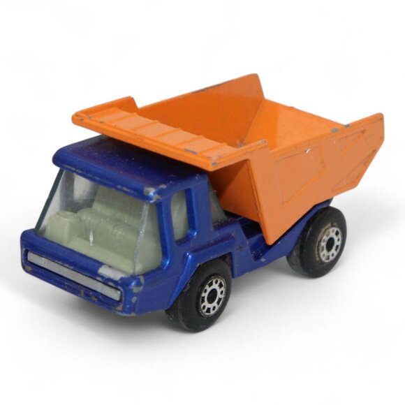 Vintage 1975 Lesney Matchbox #23 Atlas Dump Truck Blue & Orange Die-Cast Toy Eng - Picture 1 of 7